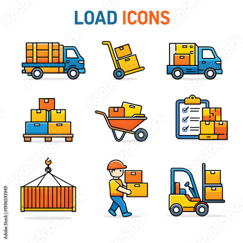 Heavy Load Transport Truck Carrying Cargo Container in Industrial Logistics Scene
