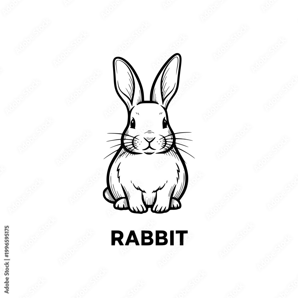 Fototapeta premium Cute rabbit drawing