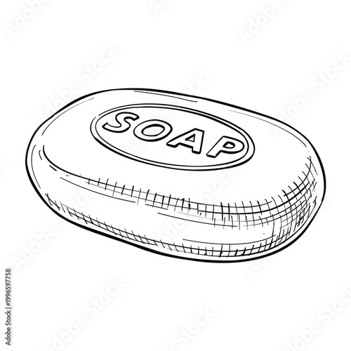 bath soap vector line art hand drawn illustration