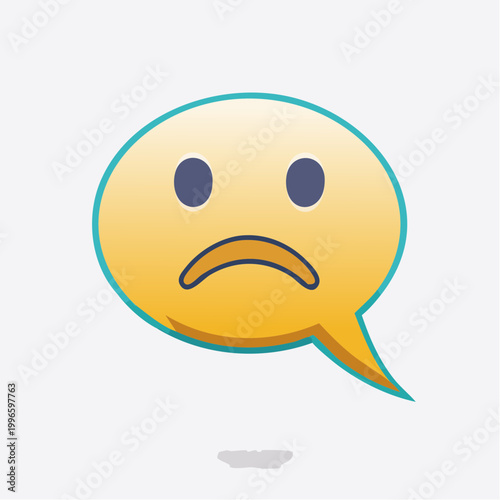 Sad Face Emoji Speech Bubble