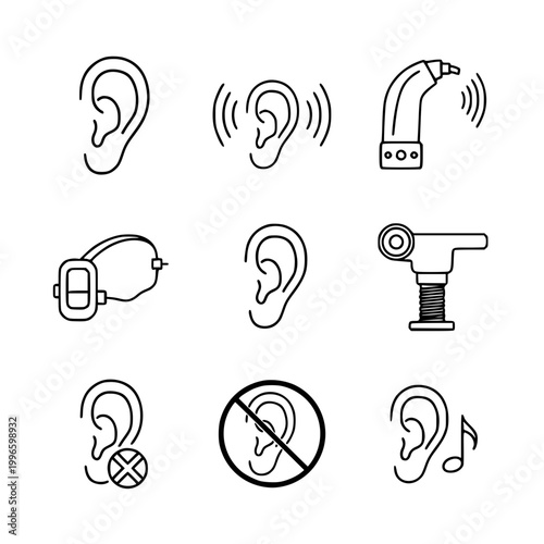 Ear and Hearing Icons