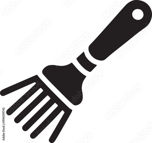 Basting brush icon for kitchen cooking and baking silhouette black vector illustration