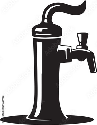 Beer tap handle 1 faucet design element for bar pub and restaurant drink service icons