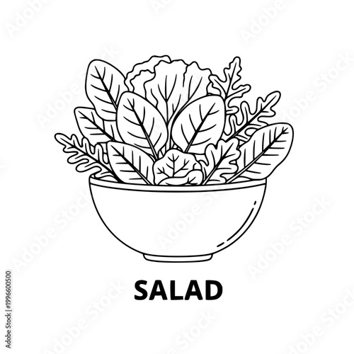Salad Bowl Line Art