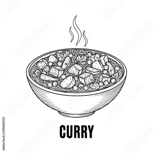 Curry bowl illustration