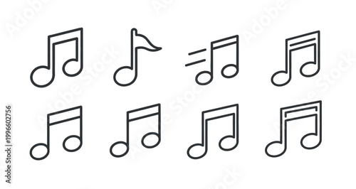 Music Notes and Symbols Icon Set for Audio, Sound, and Musical Designs