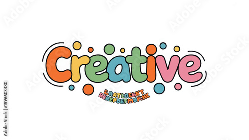 A colorful bubble style alphabet set features magic text in playful typography with glossy highlights and floating accents.