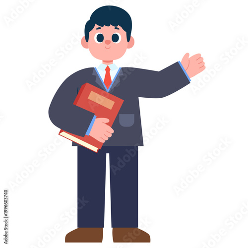 Professional Lawyer Cartoon Character