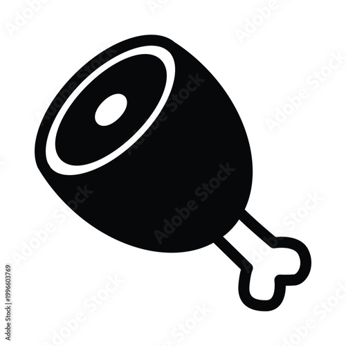 meat solid icon vector design good for web or mobile app