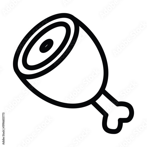 meat outline icon vector design good for web or mobile app