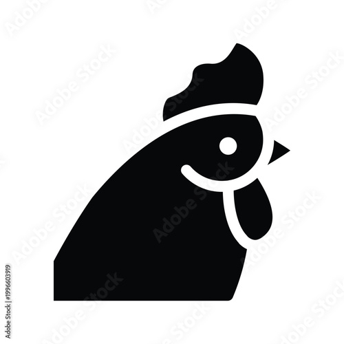 chicken solid icon vector design good for web or mobile app