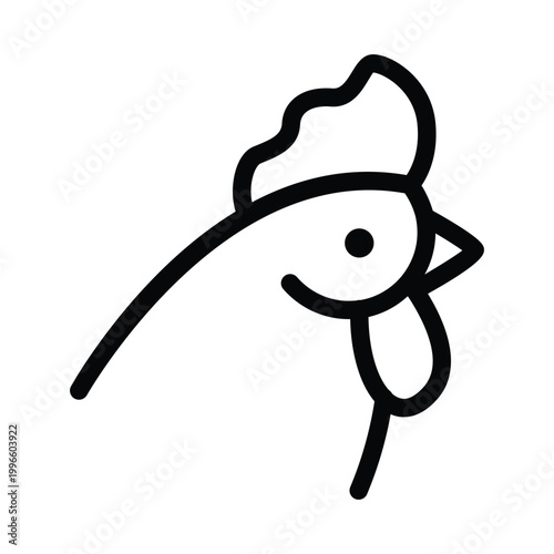 chicken outline icon vector design good for web or mobile app
