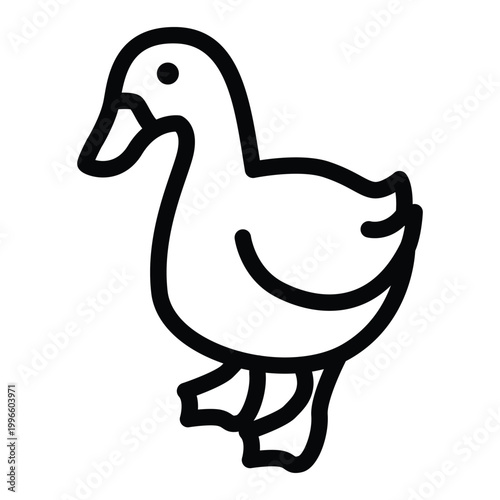 duck outline icon vector design good for web or mobile app