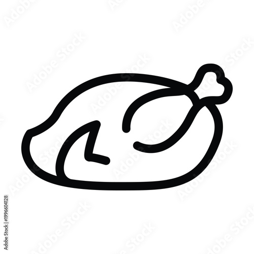 turkey meat outline icon vector design good for web or mobile app