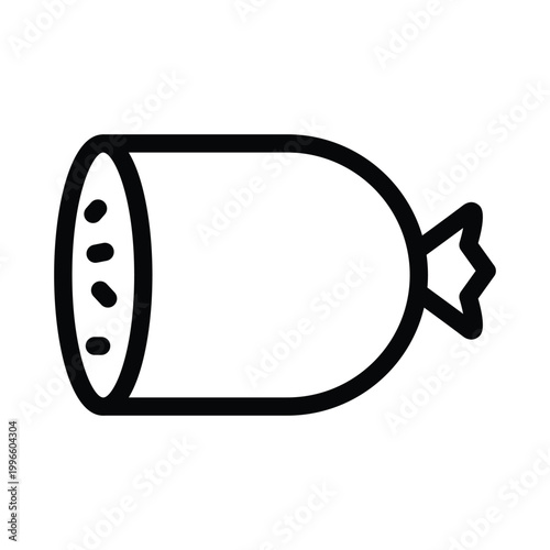 ham sausage outline icon vector design good for web or mobile app