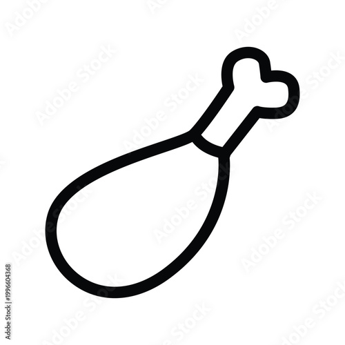 chicken leg meat outline icon vector design good for web or mobile app