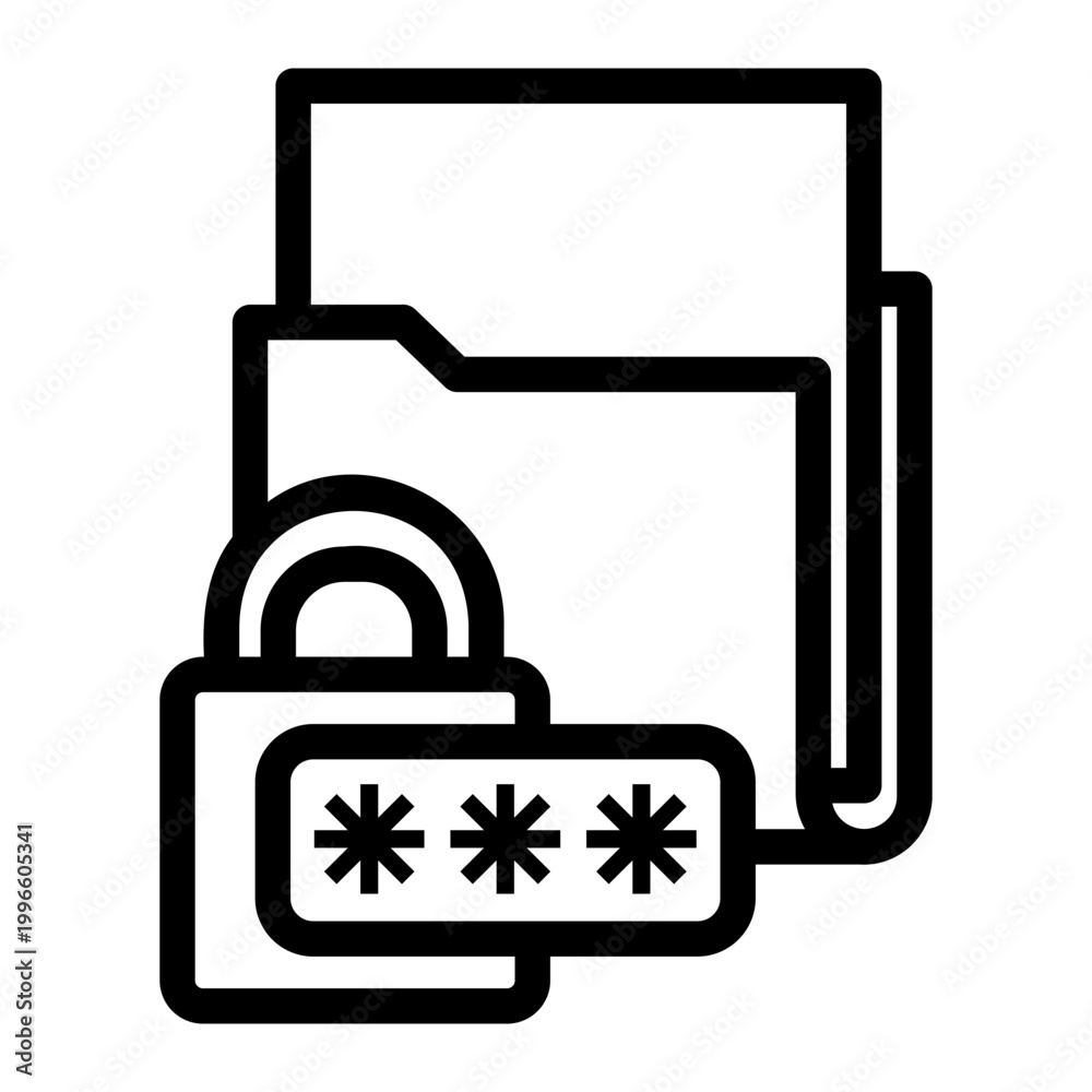 Fototapeta premium data encryption Line Icon