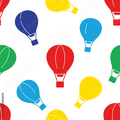 Colorful hot air balloons seamless pattern