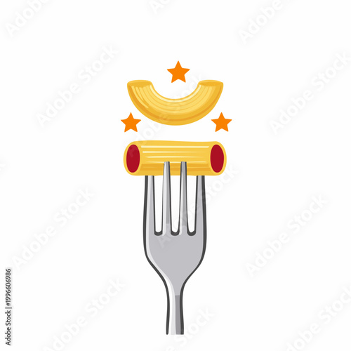Fork with Pasta and Stars