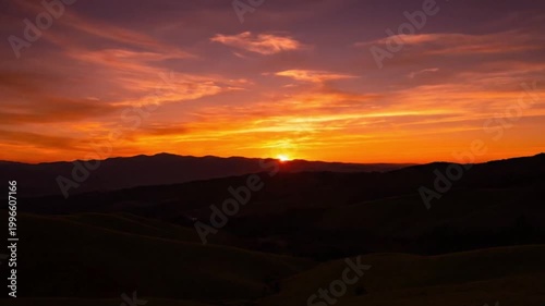 sunset in the mountains