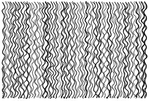 Hand drawn black and white wavy lines pattern for sound wave audio frequency and podcast branding