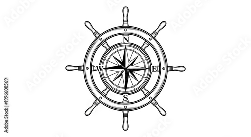 Navigation Wheel Ship Steering Control.