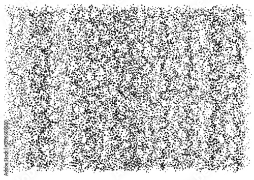Fotografi Abstract black and white pointillism texture, stipple noise background for graph