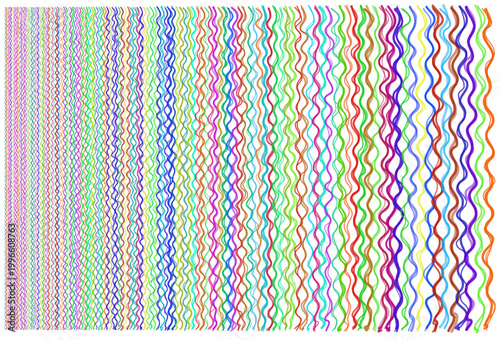 Vibrant rainbow squiggly lines pattern for ADHD sensory stimulation and mental health art