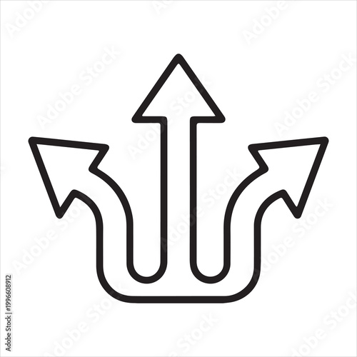 Three arrows pointing in different directions showing choices and opportunities