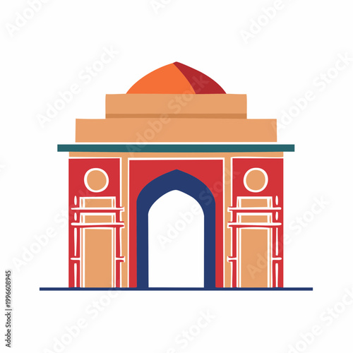 Stylized Illustration of India Gate