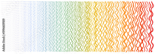 Abstract climate warming stripes background with colorful wavy lines representing temperature change