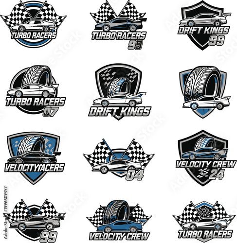Racing Logos and Emblems Collection.