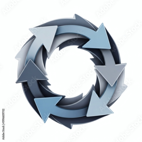 A circular arrow design symbolizing continuous improvement and progress