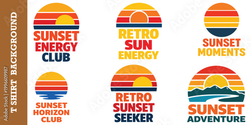 Sunset wave vibes t shirt graphic design retro style vintage style.