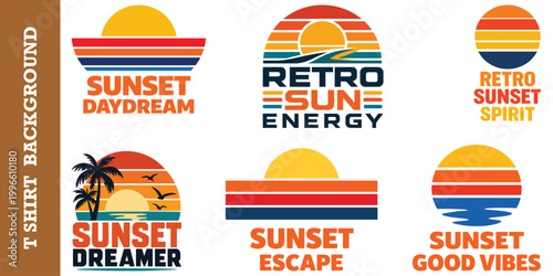 Sunset chasers t shirt graphic design retro style vintage style.