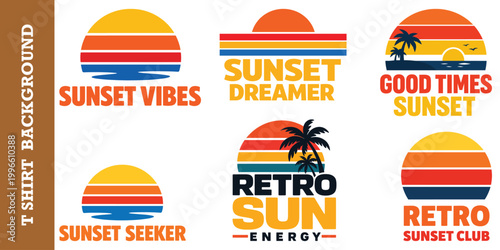 Sunset life mode t shirt graphic design retro style vintage style.