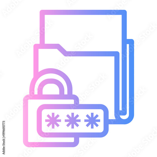 data encryption Line Gradient Icon