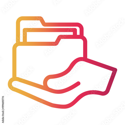 data collection Line Gradient Icon