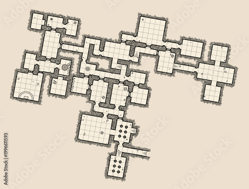 Dungeon game asset. Top view. Vector illustration.