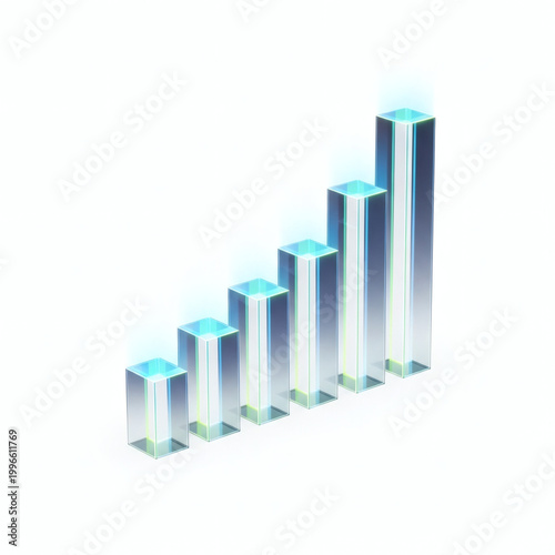 A 3D bar graph showing a steady increase in growth and success Free Download A 3D bar graph showing a steady increase in growth and success - GFXLoad