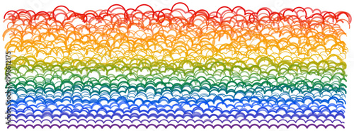 Abstract hand drawn rainbow doodle pattern for neurodiversity awareness and sensory art therapy