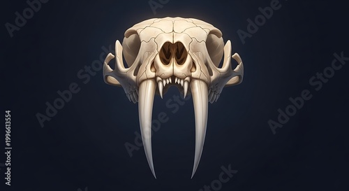 Saber toothed tiger skull fossil.