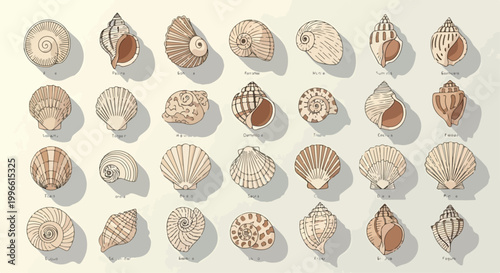 Tableau sur toile A collection of various seashells