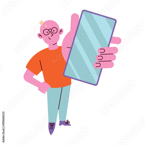 Senior Man Using Smartphone Technology Device