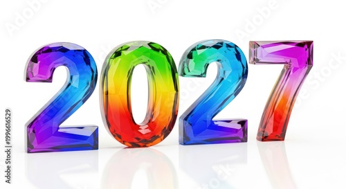 Colorful 2027 Numbers: New Year, Future, Celebration, Bright, Abstract