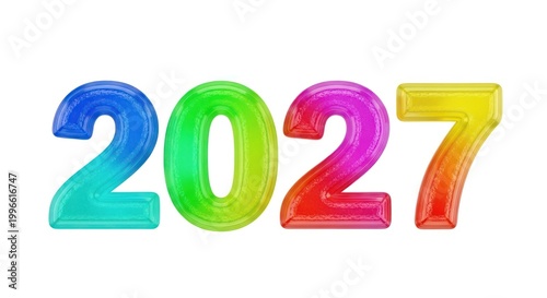 Colorful 2027 Numbers - New Year Celebration and Future Concept