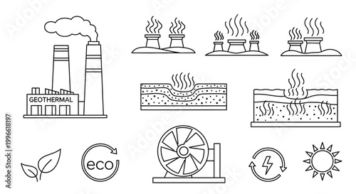 Renewable energy generation from geothermal power plants and sustainable eco-friendly concepts