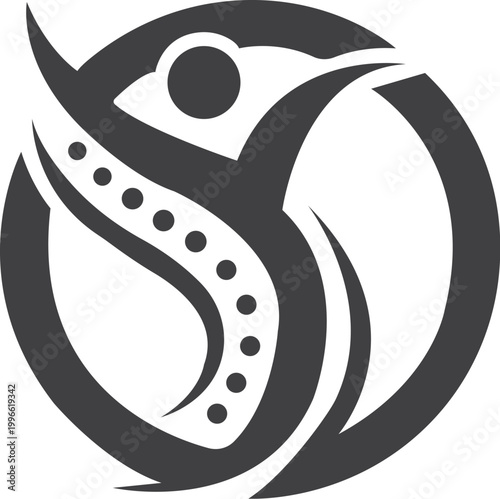 Spine Health Chiropractic Logo, Human Body Curve Icon, Medical Wellness Design