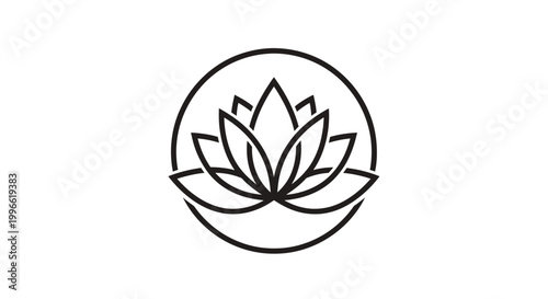 Minimalist Lotus Flower Logo Design