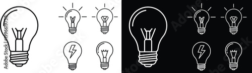 Photos Creative lightbulb ideas and energy efficiency concepts with on-off symbols